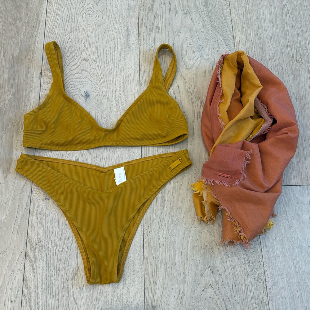 Zimmermann Ribbed Bikini & Matching Sarong